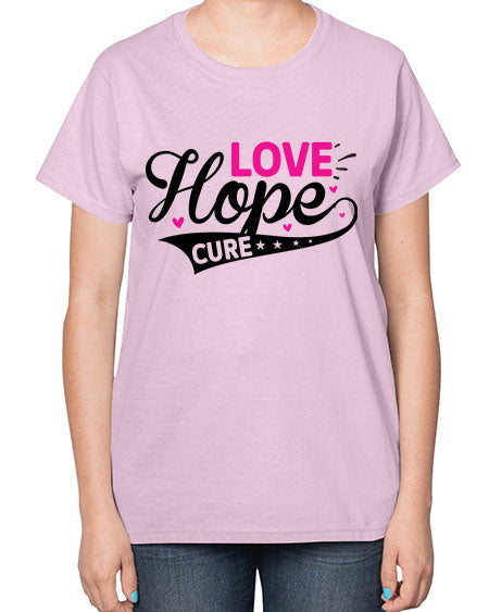 Love Hope Cure 14# - breast cancer-  Ladies T-Shirt