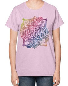 Mandala Wisdom Rainbow Glitter 764# - mandala-  Ladies T-Shirt