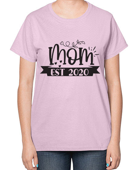 Mom est 406# - pregnancy-  Ladies T-Shirt