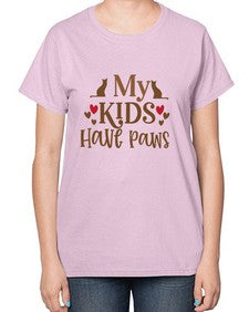 My Kids Have Paws Style 22# - cats-  Ladies T-Shirt