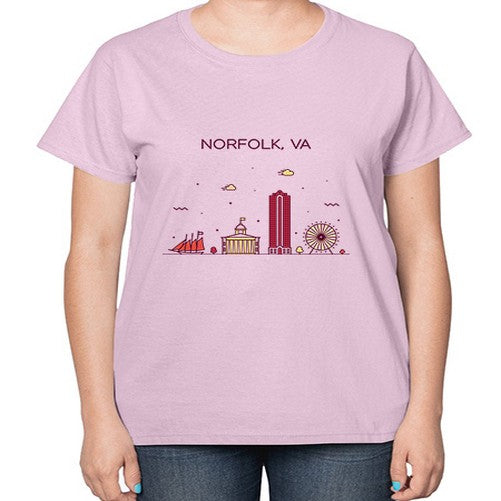 NorfolkVA 1496# - cities-  Ladies T-Shirt