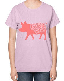 PigMandala 985# - mandala-  Ladies T-Shirt