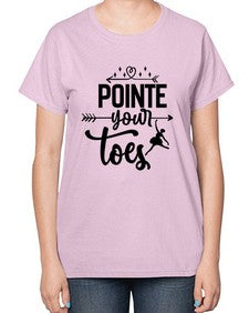 Pointe your toes 177# - ballet-  Ladies T-Shirt