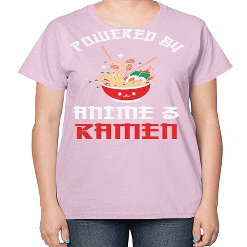 Powered by Anime amp Ramen 275# - anime-  Ladies T-Shirt