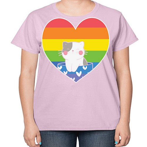 Pride Cat LGBT Kawaii Cats Anime 276# - anime-  Ladies T-Shirt
