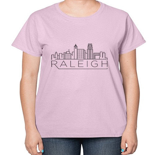 Raleigh Minimal Skyline 1707# - cities-  Ladies T-Shirt