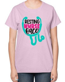 Resting Nurse Face Style Style 1355# - nurse-  Ladies T-Shirt