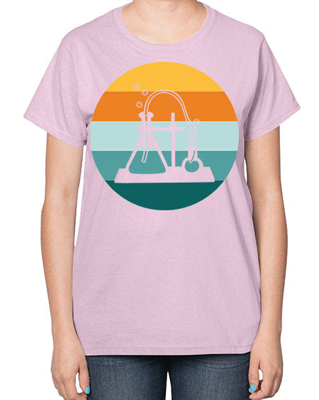 ScientistRetroSunsetScientistSkinite Scientist Skinite 39# - general science-  Ladies T-Shirt