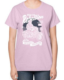 Skull Motorbiker 1059# - skull and bones-  Ladies T-Shirt