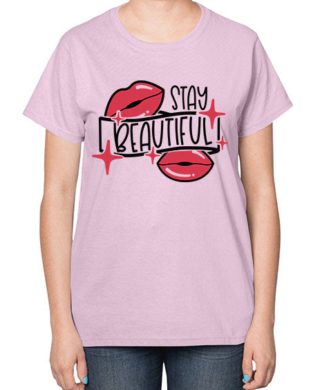 Stay Beautiful Style 19# -makeup  Ladies T-Shirt