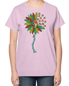 Sunflower Fist Juneteenth Black History 24# - black juneteenth-  Ladies T-Shirt
