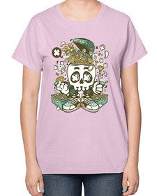 Treasure Skull Head 1185# - skull and bones-  Ladies T-Shirt