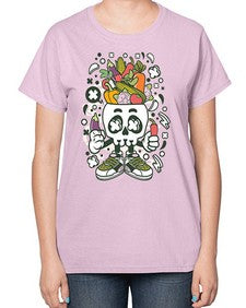 Vegetable Skull Head 1195# - skull and bones-  Ladies T-Shirt