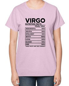 Virgo Nutrition Facts 530# - virgo-  Ladies T-Shirt