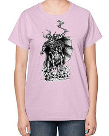 Warrior Skull Files 1208# - skull and bones-  Ladies T-Shirt