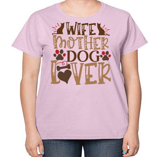 Wife Mother Dog Lover Style 58# - dogs-  Ladies T-Shirt