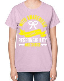 With awareness come responsibility and choice Style 5# - Self awareness-  Ladies T-Shirt