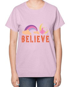 believe 47# - unicorn-  Ladies T-Shirt