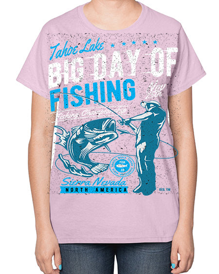 big day of fishing cs 65# - shark-fish-  Ladies T-Shirt
