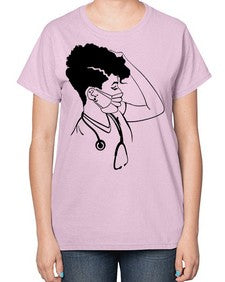 black nurse 3# - black girls or women-  Ladies T-Shirt