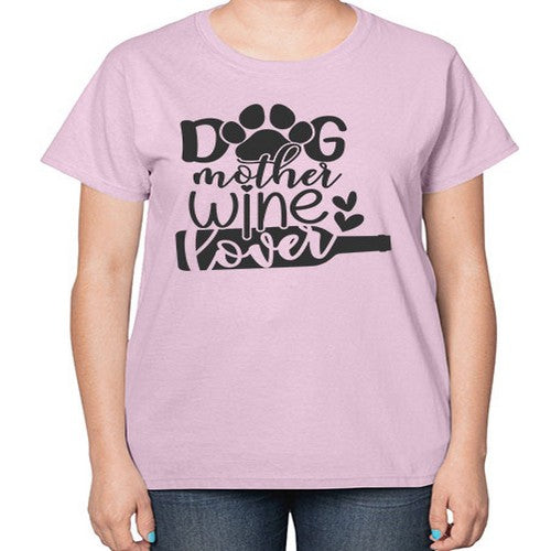 dogmotherwinelover 126# - dogs-  Ladies T-Shirt
