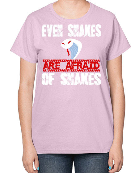 even snakes are afraid of snakes - snake-  Ladies T-Shirt
