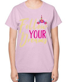 follow your dreams 133# - unicorn-  Ladies T-Shirt
