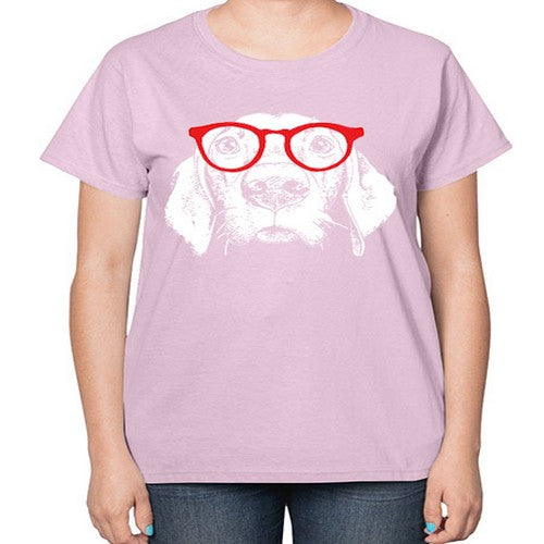 glass dog 145# - dogs-  Ladies T-Shirt