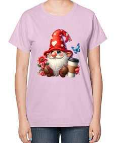 gnome with butterfly 12# - gnome-  Ladies T-Shirt