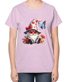 gnome with butterfly 13# - gnome-  Ladies T-Shirt