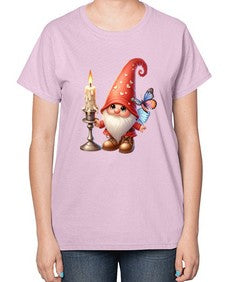 gnome with butterfly 16# - gnome-  Ladies T-Shirt