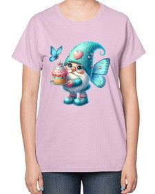 gnome with butterfly 20# - gnome-  Ladies T-Shirt
