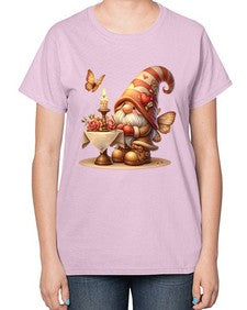 gnome with butterfly 21# - gnome-  Ladies T-Shirt