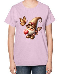 gnome with butterfly 22# - gnome-  Ladies T-Shirt