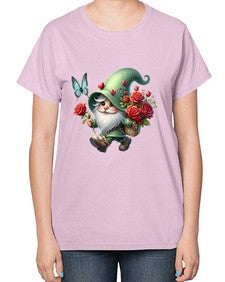 gnome with butterfly 24# - gnome-  Ladies T-Shirt