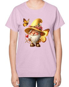 gnome with butterfly 27# - gnome-  Ladies T-Shirt