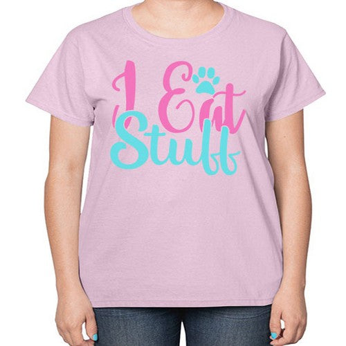 i eat stuff Style 82# - dogs-  Ladies T-Shirt