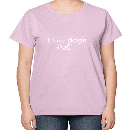 i love dog 33# - dogs-  Ladies T-Shirt