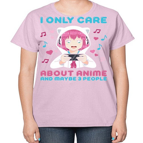 i only care about anime and maybe people234# - anime-  Ladies T-Shirt
