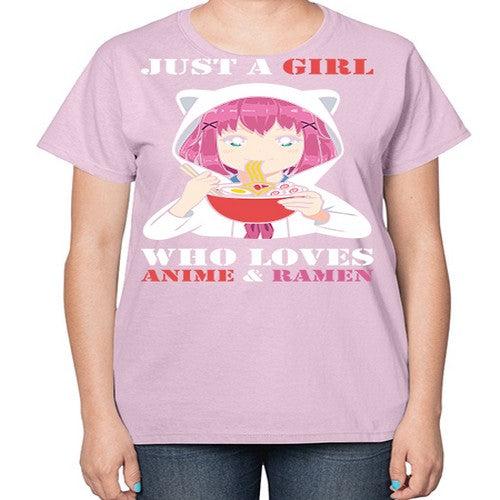 just a girl who loves anime and ramen258# - anime-  Ladies T-Shirt