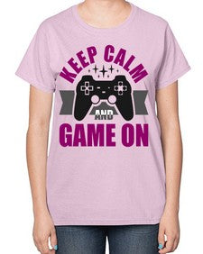 keep calm and game on 132# - video games-  Ladies T-Shirt