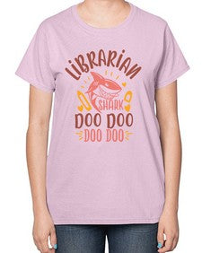 librarian shark doo doo 474# - librarian-  Ladies T-Shirt