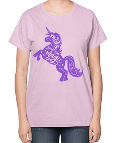 make your own magic colored 283# - unicorn-  Ladies T-Shirt