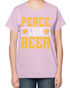 peace love beer 1475# - beer-  Ladies T-Shirt