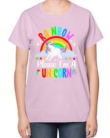 rainbow please im a unicorn 364# - unicorn-  Ladies T-Shirt