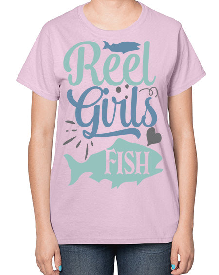 reel girls fish 92# - shark-fish-  Ladies T-Shirt