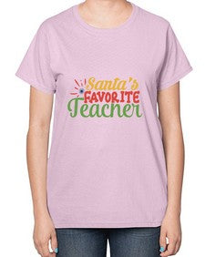 santas favorite teacher Style 351# - teacher-  Ladies T-Shirt