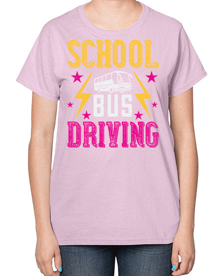 school bus driving Style 1374# - Bus Driver-  Ladies T-Shirt