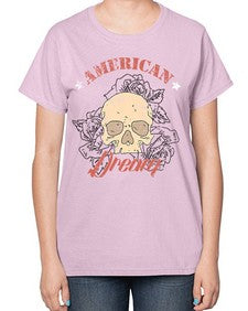 skullrose 1070# - skull and bones-  Ladies T-Shirt