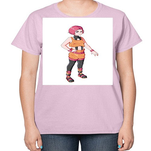 street girl wear orange outfit16# - anime-  Ladies T-Shirt